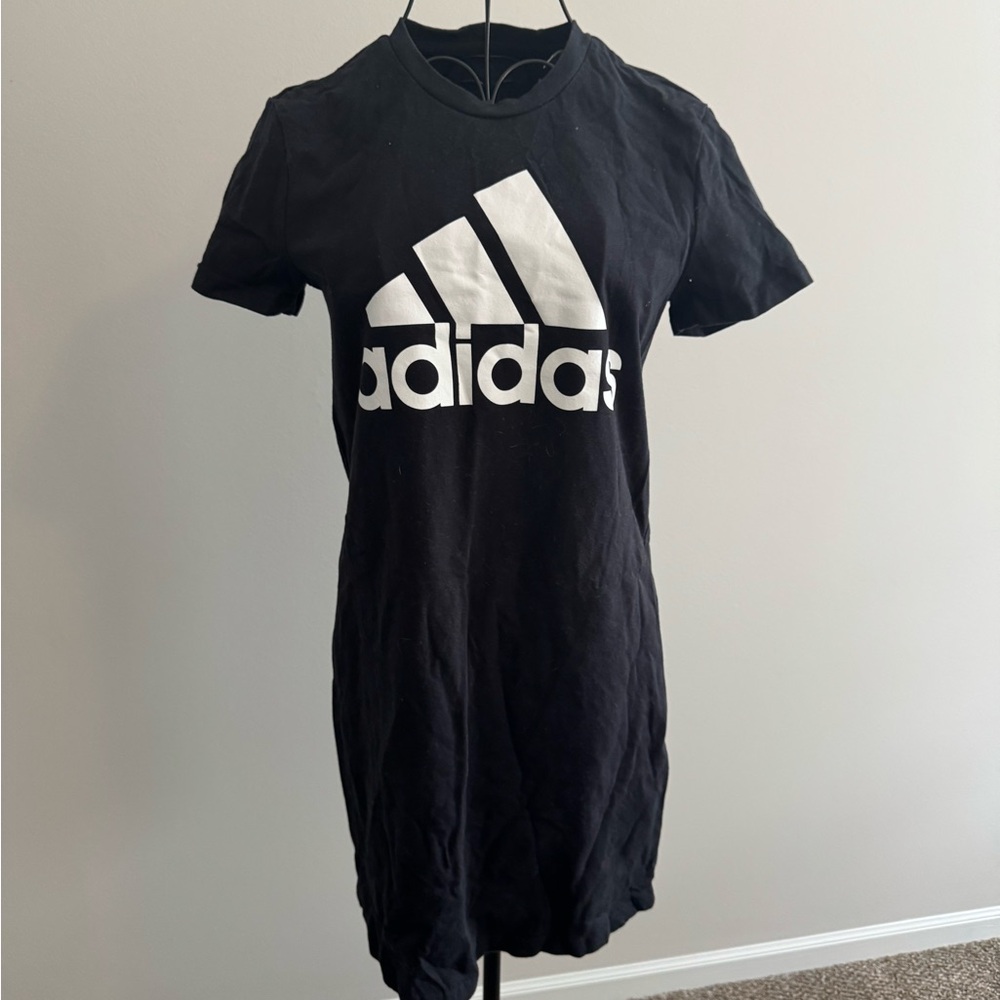 Adidas Black Tee Dress with White Logo